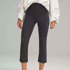 Ribbed Softstreme Zip-Leg High-Rise Cropped Pant 25"